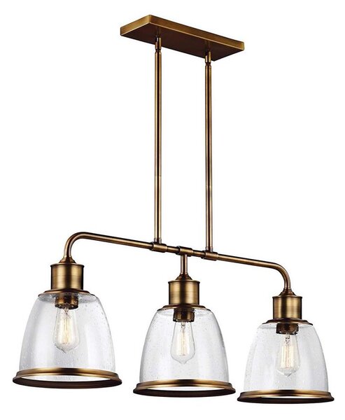 Feiss FE-HOBSON-3P-AB - Lampada a sospensione su asta HOBSON 3xE27/60W/230V bronzo