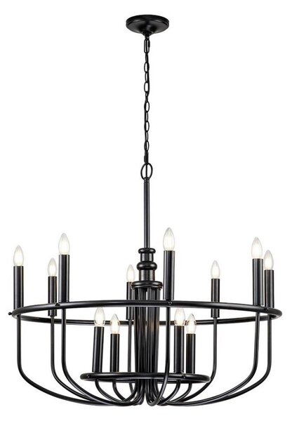 Kichler KL-CAPITOL-HILL12-BLK-Lampadario a catena CAPITOL HILL 12xE14/40W/230V nero