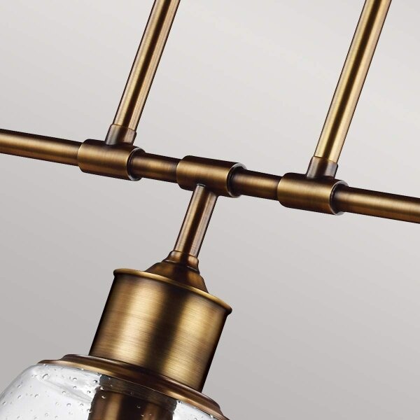 Feiss FE-HOBSON-3P-AB - Lampada a sospensione su asta HOBSON 3xE27/60W/230V bronzo