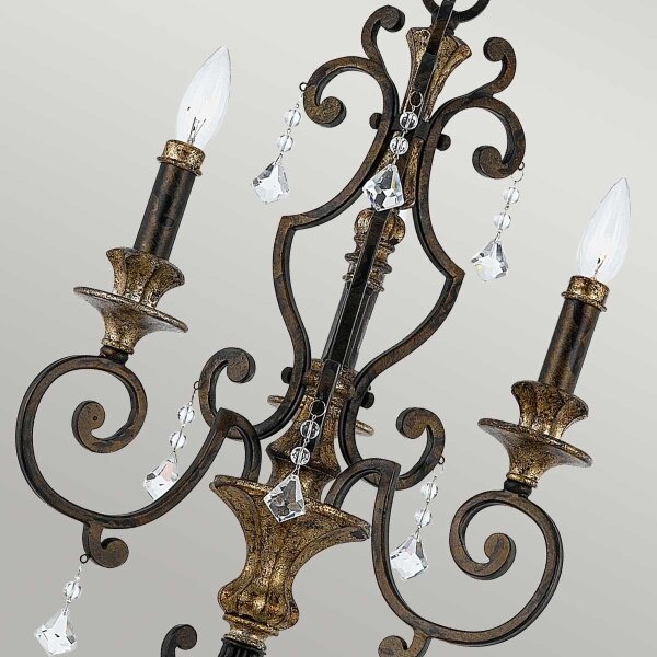 Quoizel QZ-MARQUETTE3 - Lampadario a catena MARQUETTE 3xE14/60W/230V bronzo