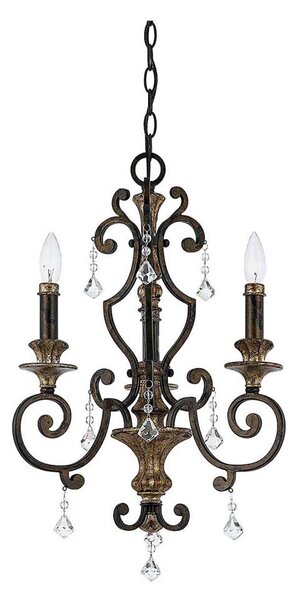 Quoizel QZ-MARQUETTE3 - Lampadario a catena MARQUETTE 3xE14/60W/230V bronzo