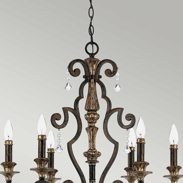 Quoizel QZ-MARQUETTE6-A - Lampadario a catena MARQUETTE 6xE14/60W/230V finitura bronzo