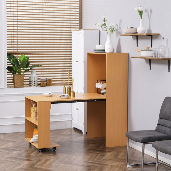 HOMCOM Tavolo Pieghevole da Pranzo max 3 Persone, in Truciolato e Acciaio, 75x144x144.5 cm, color Legno|Aosom