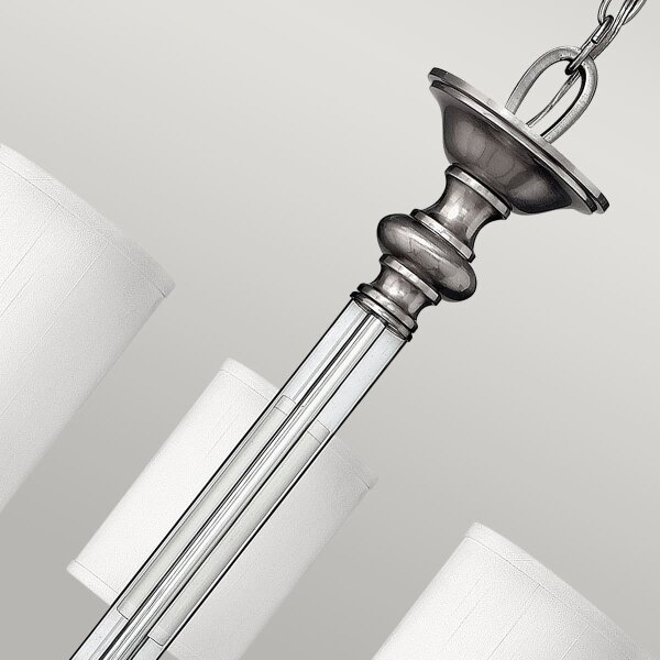 Hinkley HK-SUSSEX5 - Lampadario a sospensione con catena SUSSEX 5xE14/40W/230V, cromo opaco