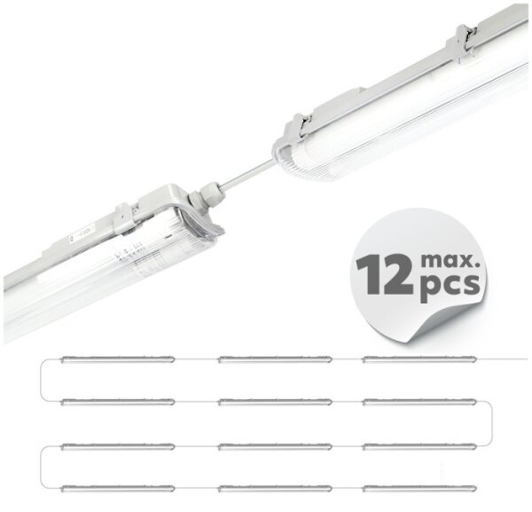 Apparecchio tecnico LED per tubi fluorescenti T8 2xG13/18W/230V 6500K IP65 127 cm