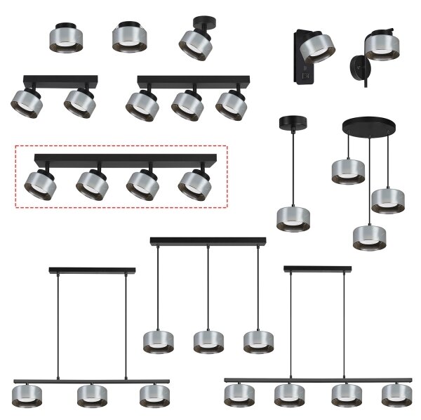 Brilagi - LED Faretto AURA LUX 4xGX53/30W/230V nero/fumé