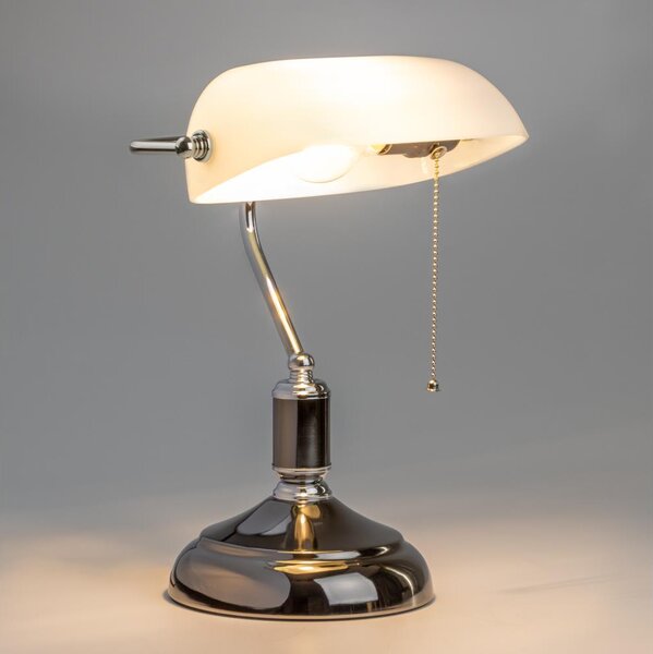 Brilagi - Lampada da scrivania BANK OFFICE 1xE27/60W/230V nero/argento/bianco