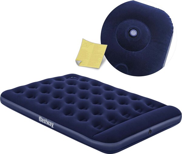 Bestway Materasso gonfiabile floccato con pompa a pedale 191x137x28 cm