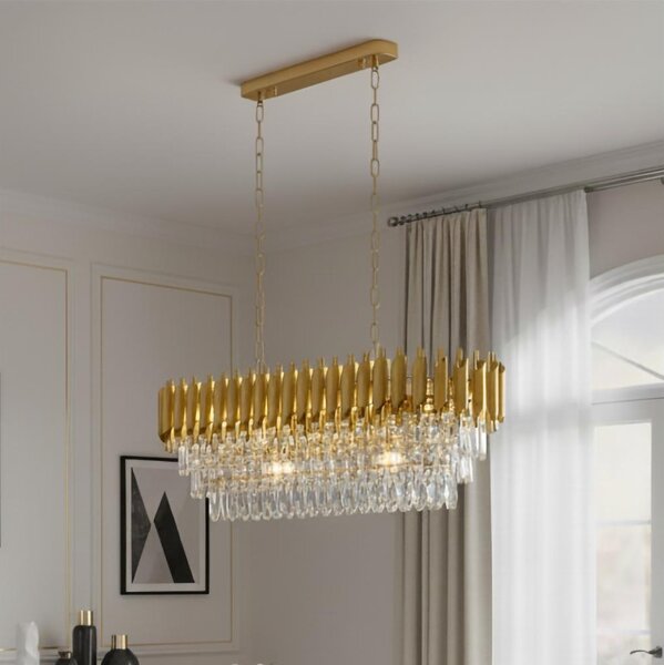 Brilagi - Lampadario a catena ECLIPSE 10xE14/10W/230V 78x28 cm dorato
