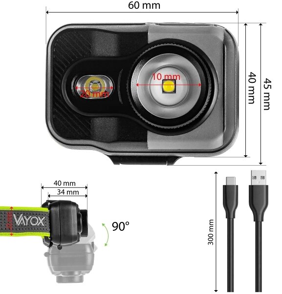 Lampada frontale ricaricabile LED dimmerabile LED/10W/5V/3xAAA IP66 800 lm 1000 mAh