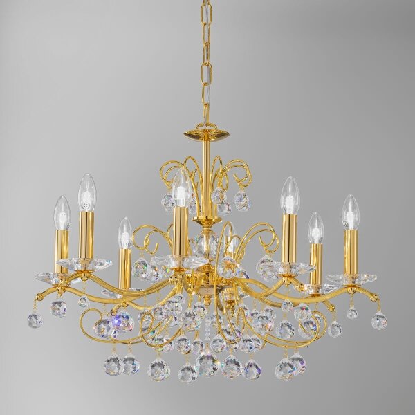 Kolarz 3234.88.3.KoT- Lampadario in cristallo con catena CARMEN 8xE14/60W/230V oro 24K