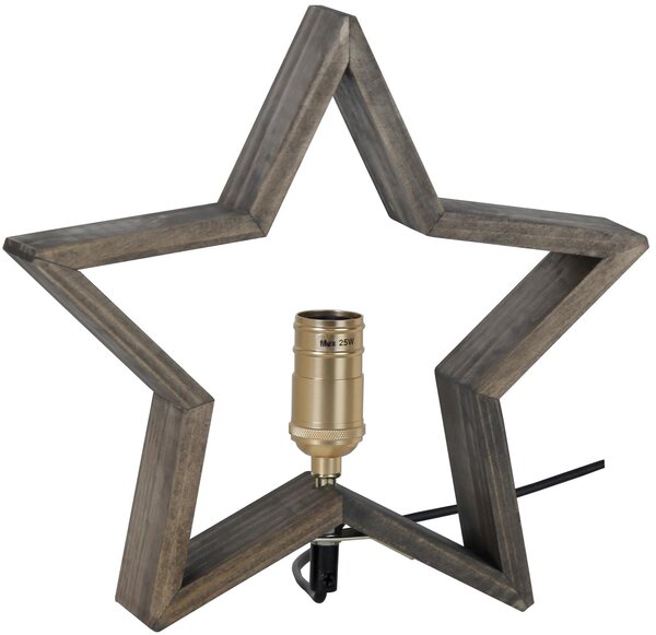 Star Trading 257-33, Figura decorativa luminosa, Marrone, Legno, IP20, Stella
