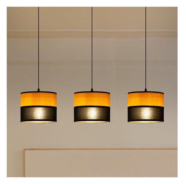 Lampadario a cavo ALBA 3xE27/15W/230V nero/marrone