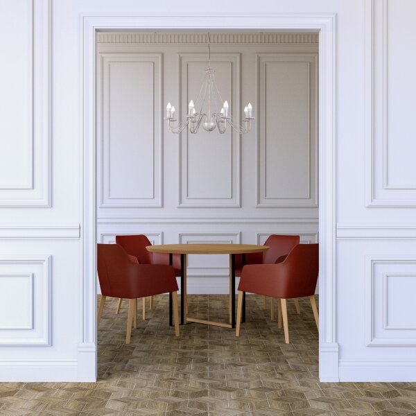 Lampadario a catena MALBO 8xE14/10W/230V bianco/oro/patina