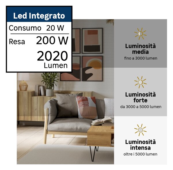 Applique moderno Malena LED bianco, in alluminio, D. 31 cm