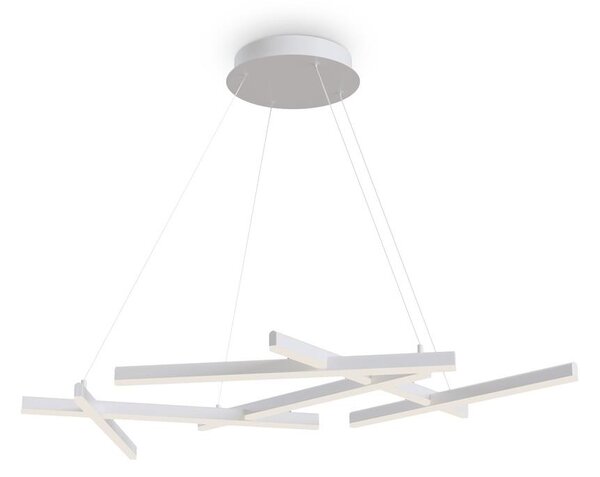 Maytoni MOD016PL-L75W - Lampadario LED a sospensione con filo LINE LED/79W/230V bianco
