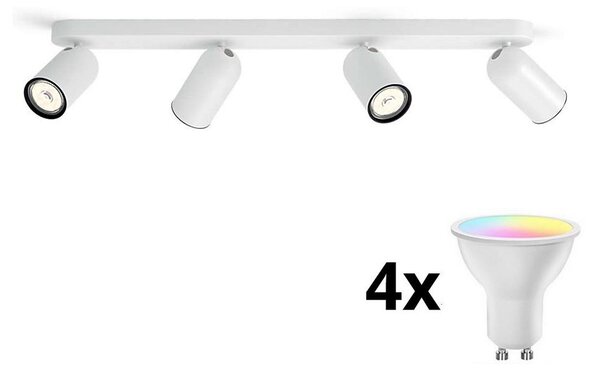 Philips - LED RGBW Plafoniera dimmerabile con 4 faretti GU10/4,8W/230V3000K bianco + telecomando