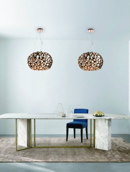 Open Design OR80186 - Lampadario sospeso a cavo CARERA 6xG9/7W/230V diametro 55 cm oro rosa