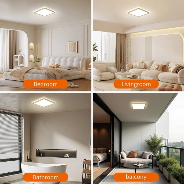 Brilagi - Plafoniera da bagno ULTRA SLIM LED/18W/230V 30x30 cm oro IP54