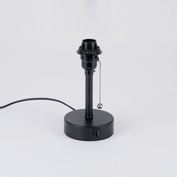 Brilagi - Lampada da tavolo con porta USB TABLON 1xE27/25W/230V nero/grigio