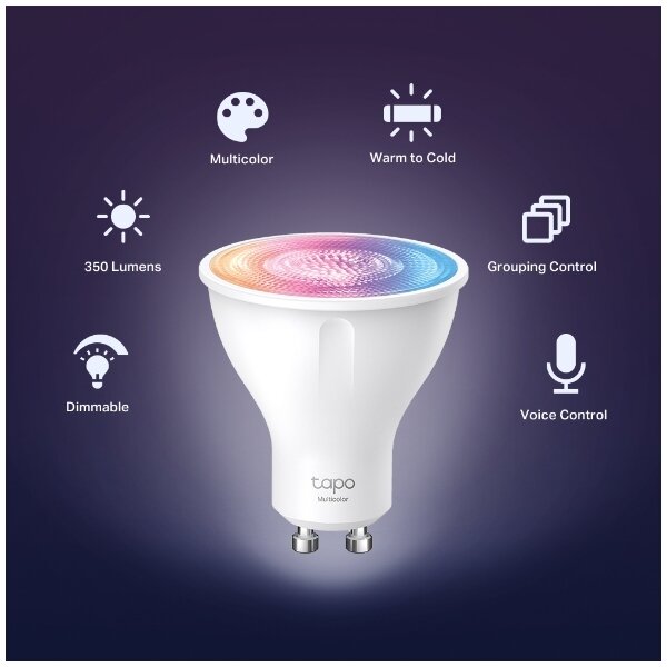 LED RGBW lampadina dimmerabile GU10/3,7W/230V 2200-6500K Wi-Fi - TP-Link