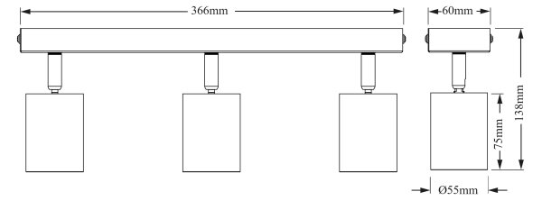 Osram - Faretto ELEMENTAL 3xGU10/6W/230V