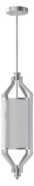 Open Design OR85853 - Lampada a sospensione ZUNDO su asta 1xE27/15W/230V cromo opaco/bianco