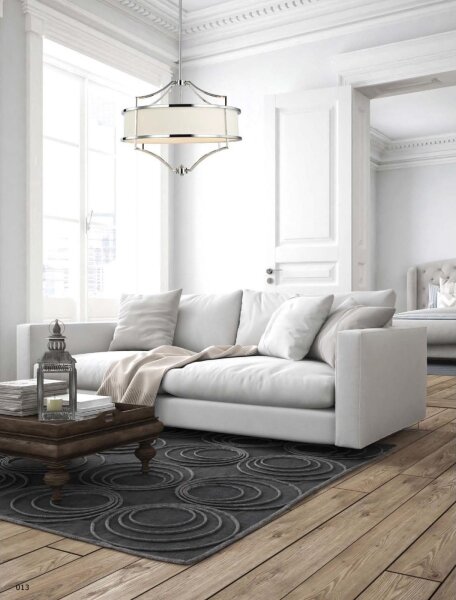 Open Design OR80902- Lampadario a stelo STESSO 4xE27/15W/230V diam. 42 cm l. cromo/bianco