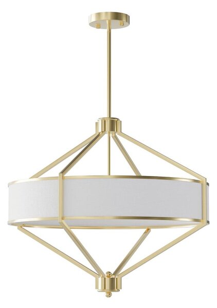 Open Design OR85839 - Lampada a sospensione con asta ZUNDO 4xE27/15W/230V ottone/bianco