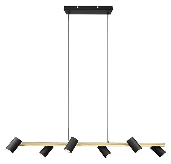 Trio - Lampadario a sospensione con cavo MARLEY 6xGU10/35W/230V nero/oro