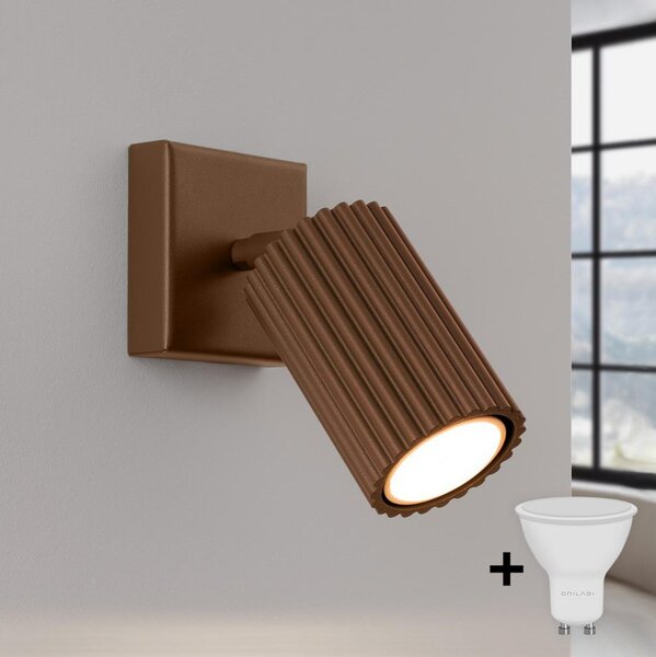 Brilagi - Faretto da parete LED CRESTO 1xGU10/10W/230V marrone