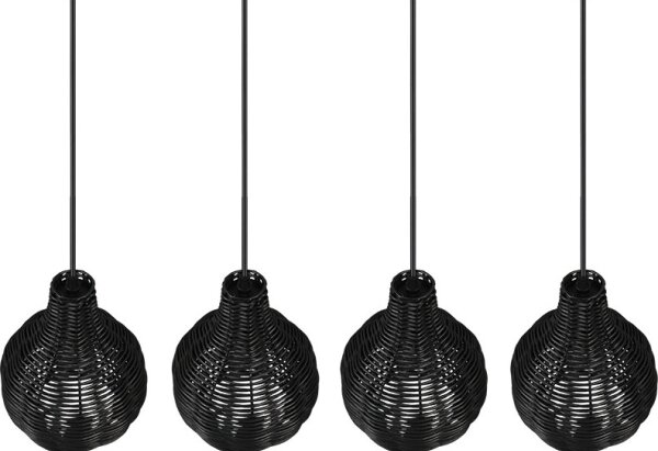 Reality - Lampadario sospeso con cavo SPROUT 4xE14/30W/230V nero/rattan