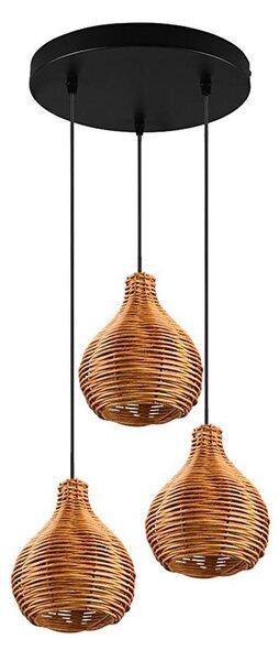 Reality - Lampadario a sospensione SPROUT 3xE14/40W/230V marrone/rattan