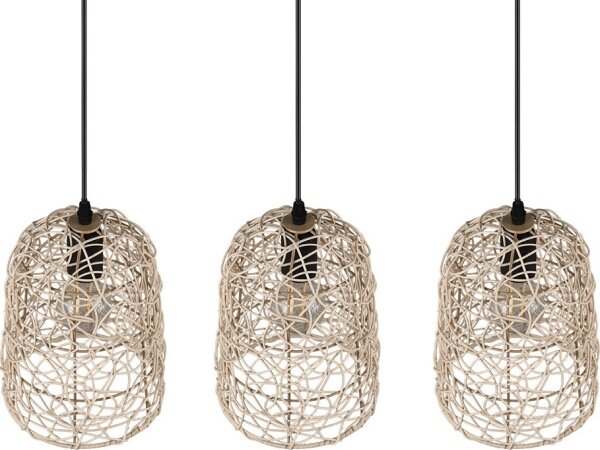 Reality - Lampadario a sospensione con cavo LOVIS 3xE27/40W/230V nero