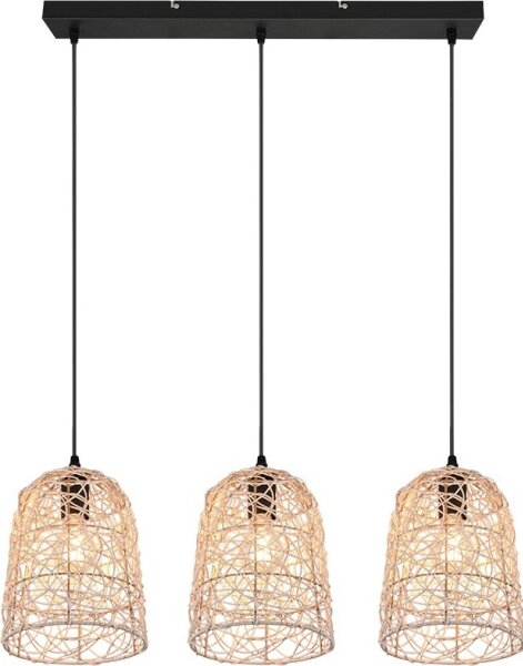 Reality - Lampadario a sospensione con cavo LOVIS 3xE27/40W/230V nero