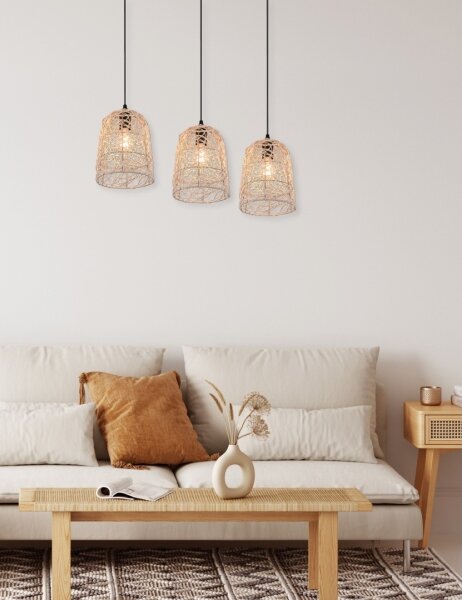 Reality - Lampadario a sospensione con cavo LOVIS 3xE27/40W/230V nero
