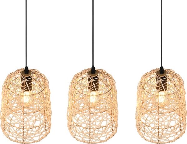 Reality - Lampadario a sospensione con cavo LOVIS 3xE27/40W/230V nero