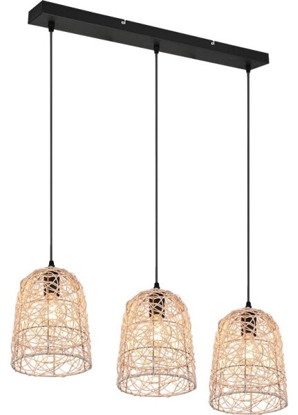 Reality - Lampadario a sospensione con cavo LOVIS 3xE27/40W/230V nero