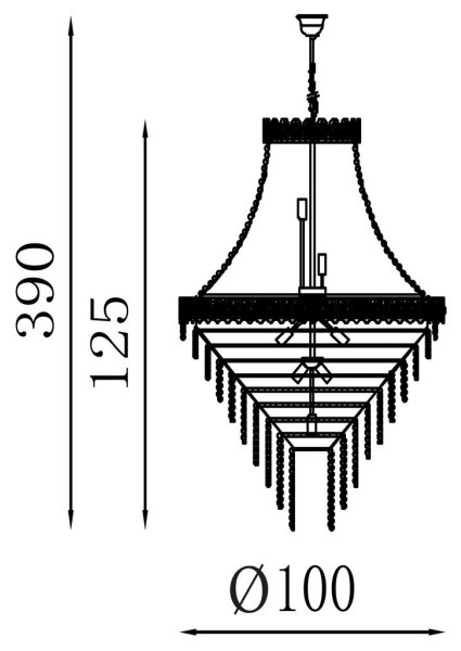 Searchlight 1711-102SB - Lampadario sospeso a catena LOUIS PHILLIPE 28xE14/60W/230V