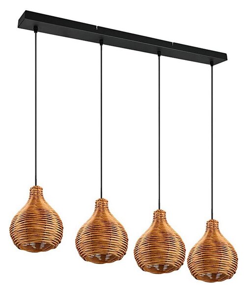 Reality - Lampada a sospensione con cavo SPROUT 3xE14/40W/230V marrone/rattan