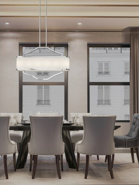 Open Design OR84849 - Lampadario a stelo GERDO OVALE 6xE14/12W/230V cromo lucido/bianco