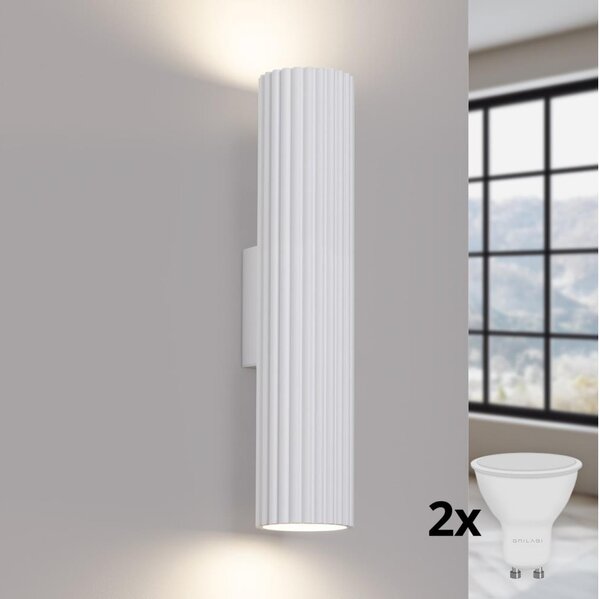 Brilagi - Lampada da parete LED CRESTO 2xGU10/10W/230V 30 cm bianca