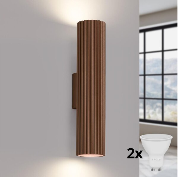 Brilagi - Applique LED CRESTO 2xGU10/10W/230V 30 cm marrone