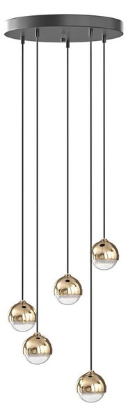 Open Design OR85518 - Lampadario LED a cavo BOLICINA 5xLED/5W/230V oro/nero