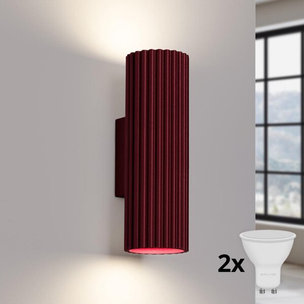 Brilagi - Applique LED CRESTO 2xGU10/10W/230V 20 cm bordeaux