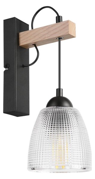 Lampada da parete LEANDRA 1xE27/15W/230V rovere/nero