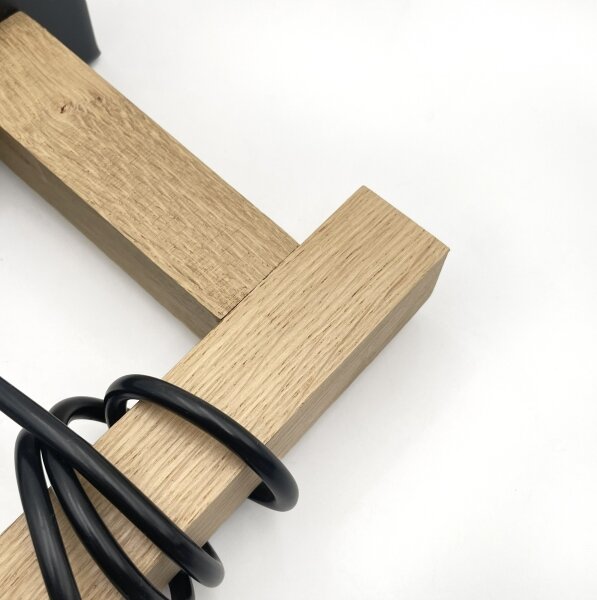 Lampadario a sospensione con cavo LEANDRA 1xE27/15W/230V rovere/nero