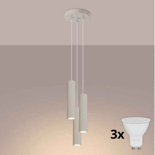 Brilagi - Lampadario LED a cavo CRESTO 3xGU10/10W/230V crema
