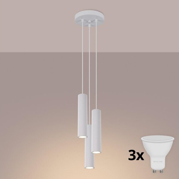 Brilagi - Lampada a sospensione LED su cavo CRESTO 3xGU10/10W/230V bianca