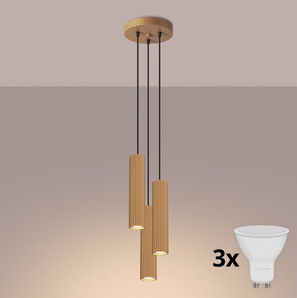 Brilagi - Lampadario LED su cavo CRESTO 3xGU10/10W/230V oro